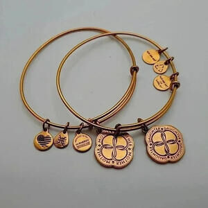 ALEX & ANI Bangle Charm Bracelets Mother & Daughter Set of 2